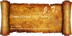 Jamnitzky Tünde névjegykártya